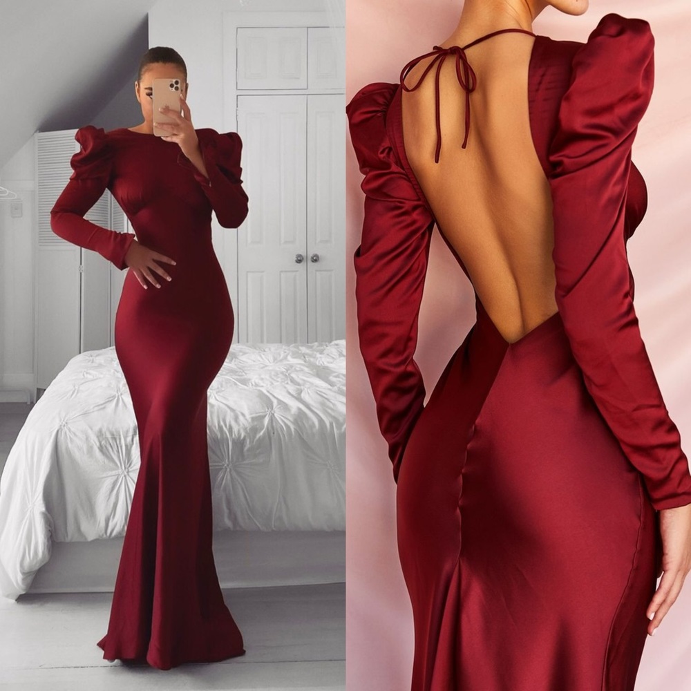 HOUSE OF CB 'Ottillie' Satin Backless Maxi Dress